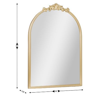 Emma and Oliver Arched Wall Mirror with Metal Frame and Aluminum Backed Glass