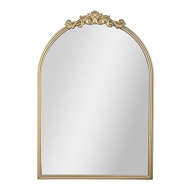 Emma and Oliver Arched Wall Mirror with Metal Frame and Aluminum Backed Glass
