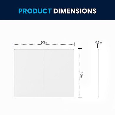 Emma And Oliver 60" x 48" Magnetic Dry Erase Board For Wall With Tray And Aluminum Frame