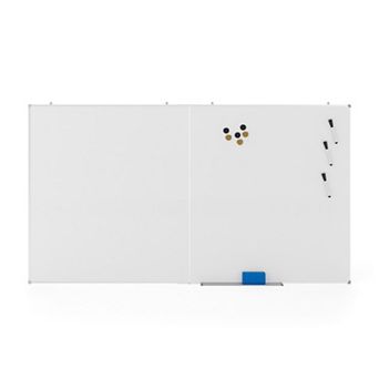 Emma And Oliver 72" x 40" Magnetic Dry Erase Board For Wall With Tray And Aluminum Frame
