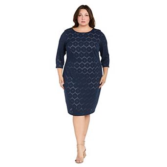 Plus Size R&M Richards Short Sheath U-Back Dress