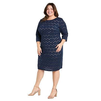 Plus Size R&M Richards Short Sheath U-Back Dress