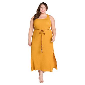 Plus Size R&M Richards Textured Loop Back Tank Dress