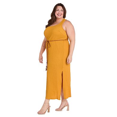 Plus Size R&M Richards Textured Loop Back Tank Dress