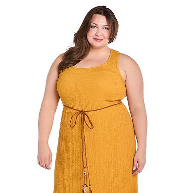Plus Size R&M Richards Textured Loop Back Tank Dress