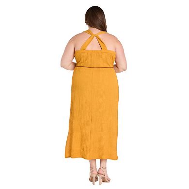 Plus Size R&M Richards Textured Loop Back Tank Dress