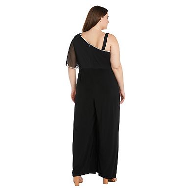 Plus Size R&M Richards Trim Detail Jersey Jumpsuit