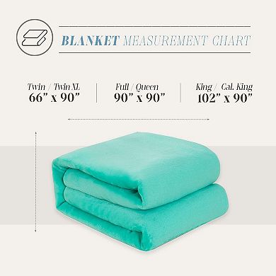Elegant Comfort Velvet Plush Fleece Blanket Solid Color Design