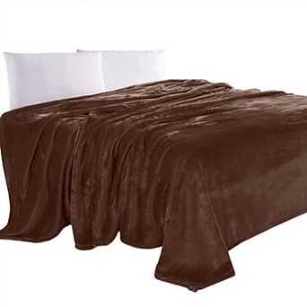 Elegant Comfort Velvet Plush Fleece Blanket Solid Color Design