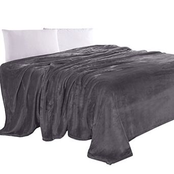 Elegant Comfort Velvet Plush Fleece Blanket Solid Color Design