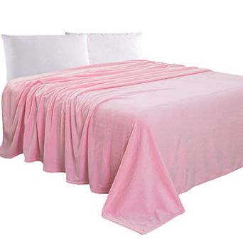 Elegant Comfort Velvet Plush Fleece Blanket Solid Color Design