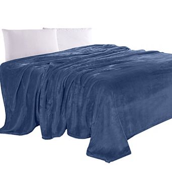 Elegant Comfort Velvet Plush Fleece Blanket Solid Color Design