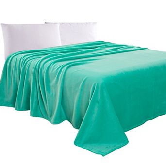 Elegant Comfort Velvet Plush Fleece Blanket Solid Color Design