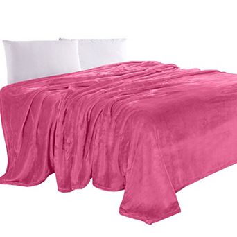 Elegant Comfort Velvet Plush Fleece Blanket Solid Color Design