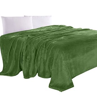 Elegant Comfort Velvet Plush Fleece Blanket Solid Color Design