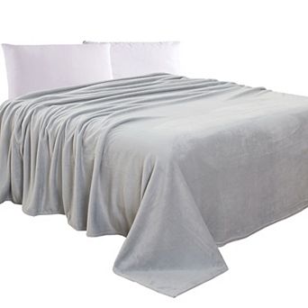 Elegant Comfort Velvet Plush Fleece Blanket Solid Color Design