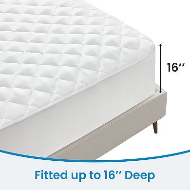 SERWALL 4-Layer Waterproof Soft Mattress Protector, Diamond-shaped Patterns