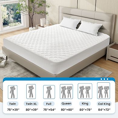 SERWALL 4-Layer Waterproof Soft Mattress Protector, Diamond-shaped Patterns