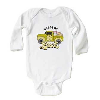 Loads Of Luck Retro Truck Baby Long Sleeve Bodysuit