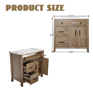 36-inch Bathroom Vanity Cabinet Modern Design with Ample Storage