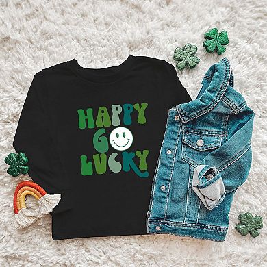 Happy Go Lucky Smiley Face Toddler Long Sleeve Graphic Tee