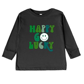 Happy Go Lucky Smiley Face Toddler Long Sleeve Graphic Tee