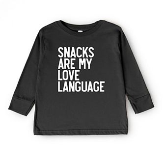 Snacks Are My Love Language Toddler Long Sleeve Graphic Tee