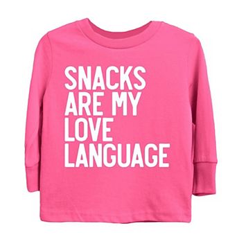 Snacks Are My Love Language Toddler Long Sleeve Graphic Tee