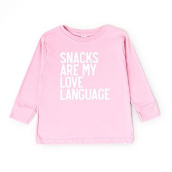 Snacks Are My Love Language Toddler Long Sleeve Graphic Tee