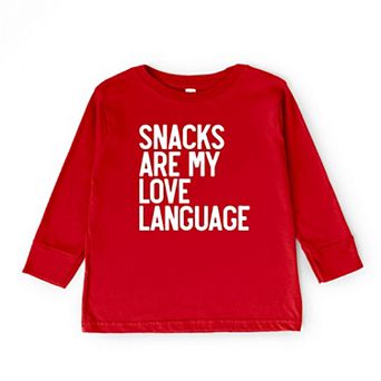 Snacks Are My Love Language Toddler Long Sleeve Graphic Tee