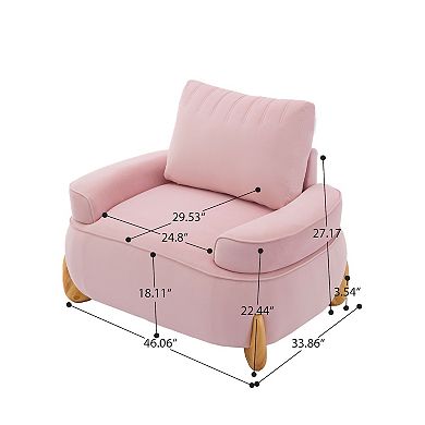 SERWALL Oversized Velvet Accent Armchair with a Large Removable Ottoman