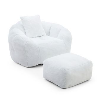Oversized Velvet Accent Sofa Chair with Ottoman