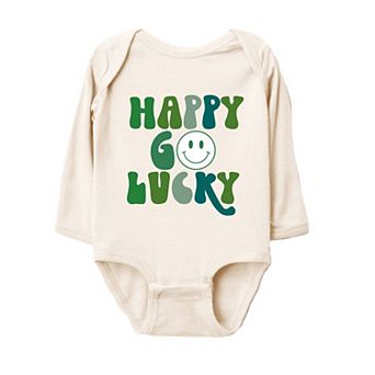 Happy Go Lucky Smiley Face Baby Long Sleeve Bodysuit