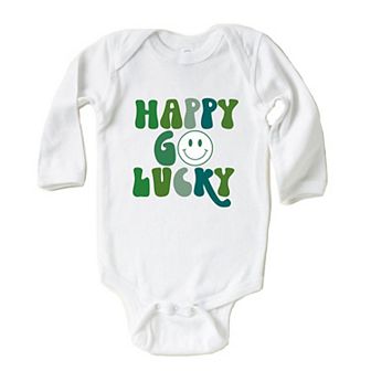 Happy Go Lucky Smiley Face Baby Long Sleeve Bodysuit
