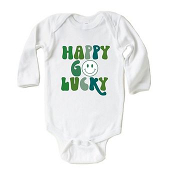 Happy Go Lucky Smiley Face Baby Long Sleeve Bodysuit