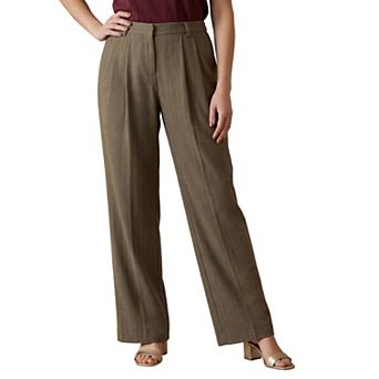 Jessica London Women's Plus Size Wide Leg Pleated Trouser