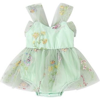 Baby Girls Spring Sage Floral Romper