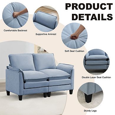 Luxury 2-Seat Sofa Cloud-Like Comfort, Sturdy Design For Living Rooms & Offices