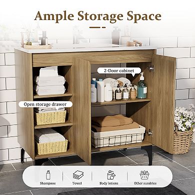 36-inch Modern Bathroom Vanity Cabinet with Sleek Design