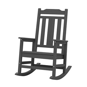 Outdoor Patio HDPE Rocking Chair, Extra Wide Seat