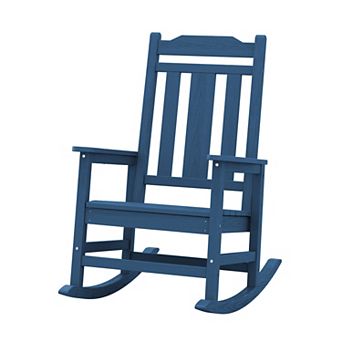 Outdoor Patio HDPE Rocking Chair, Extra Wide Seat