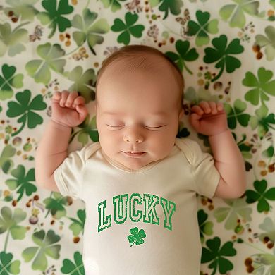 Lucky Clover Distressed Baby Bodysuit