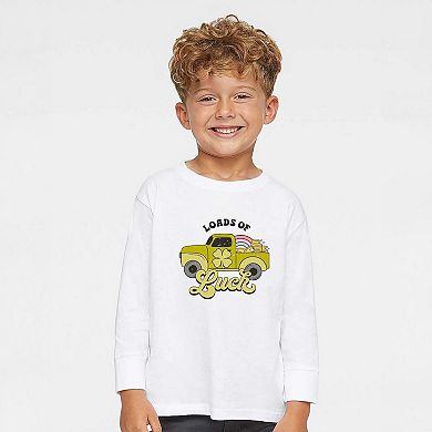 Loads Of Luck Retro Truck Toddler Long Sleeve Graphic Tee