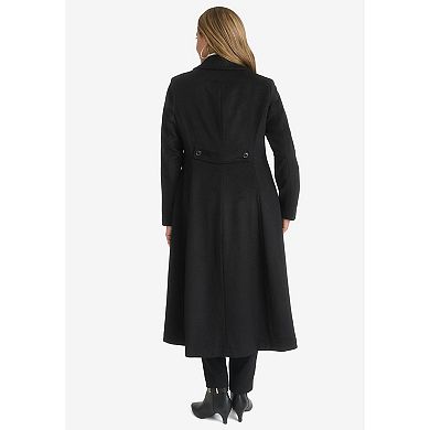 Jessica London Women's Plus Size Trapeze Wool-Blend Coat