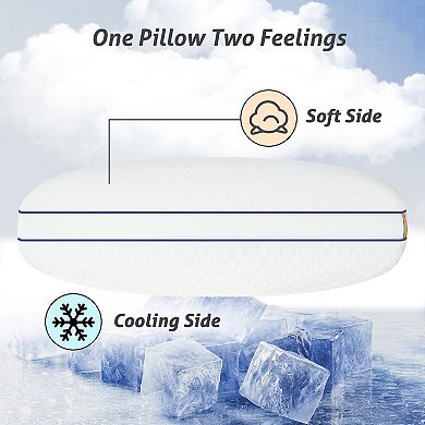 2-Pack Memory Foam Pillow, Cooling & Soft