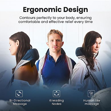 Miko Shiatsu Neck and Back Massager Hands Free with Soothing Heat - App Controlled