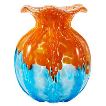 Luxury Lane Hand Blown Confetti Art Glass Bubble Bud Flower Vase