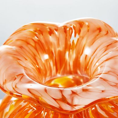 Luxury Lane Hand Blown Confetti Art Glass Bubble Bud Flower Vase