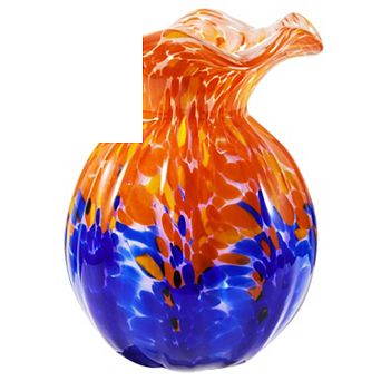 Luxury Lane Hand Blown Multicolor Confetti Art Glass Bubble Bud Flower Vase