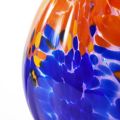 Luxury Lane Hand Blown Multicolor Confetti Art Glass Bubble Bud Flower Vase